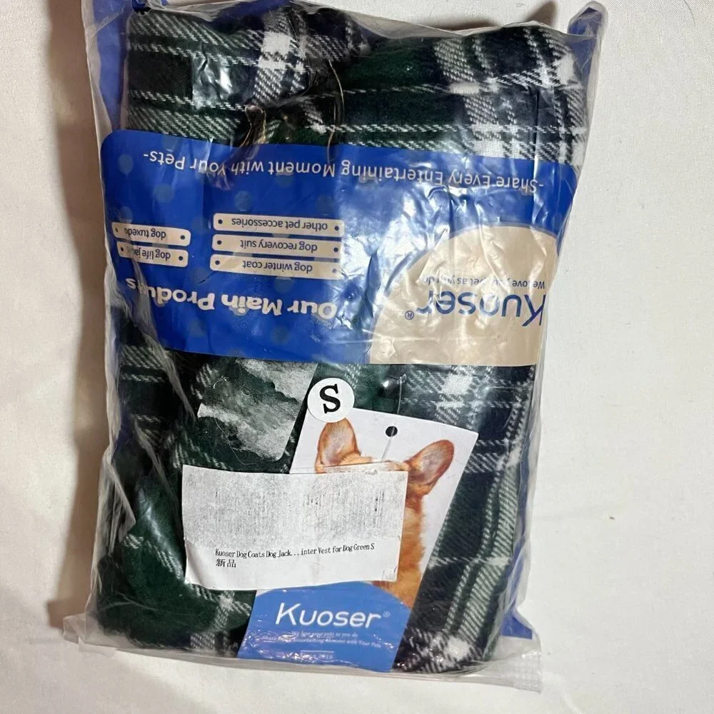 Kuoser British Plaid Reversible Dog Jacket